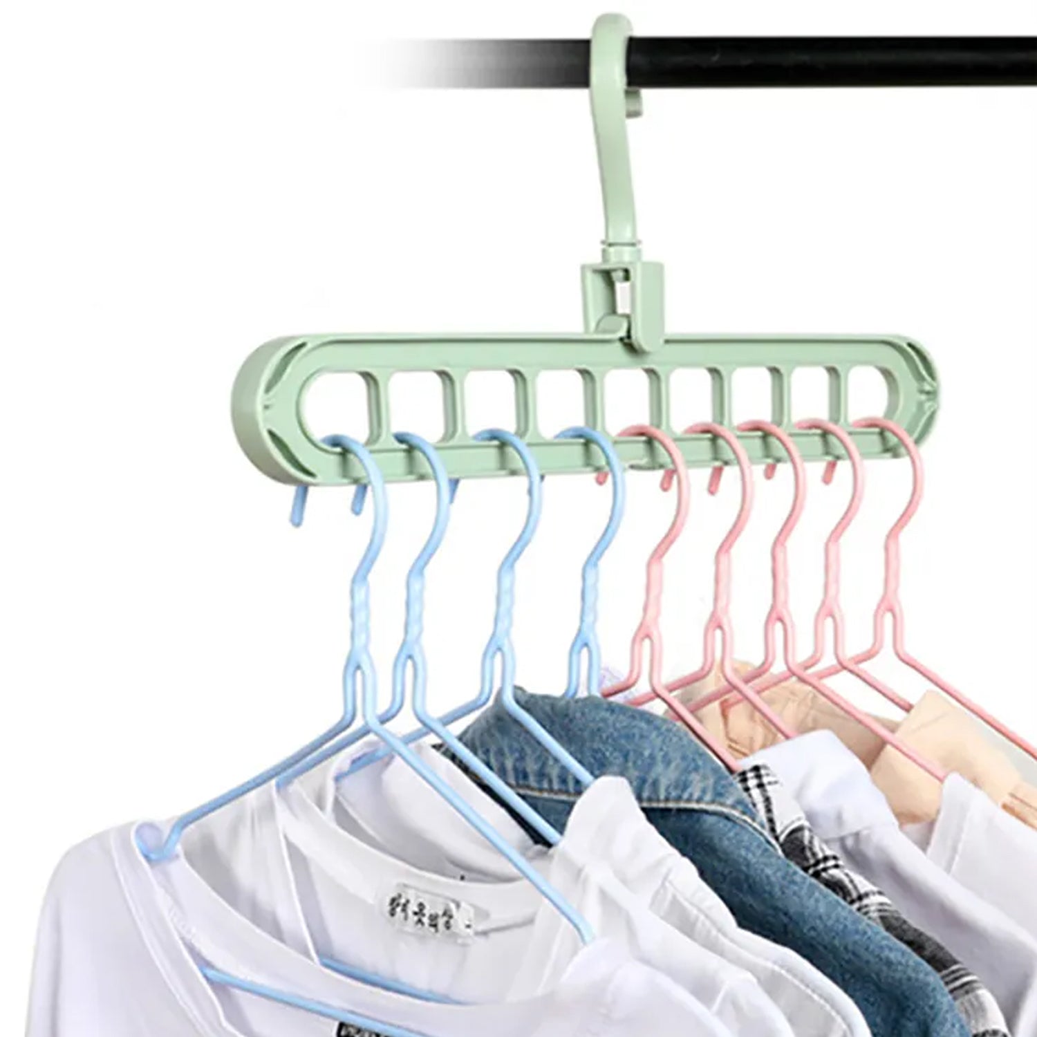 Plastic hanger hooks for wardrobe and clothes organization. Plastic hanger hooks for wardrobe and clothes organization.